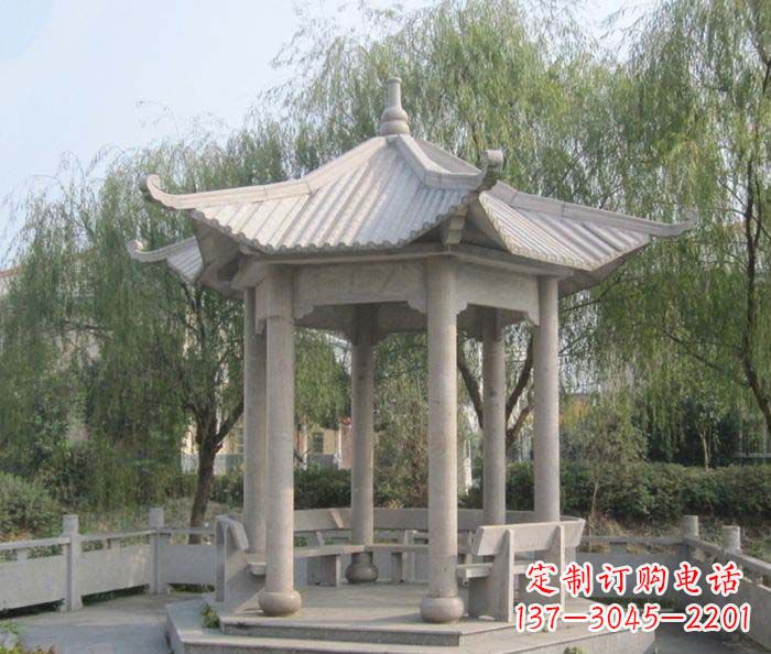 重庆园林景观大理石凉亭石雕