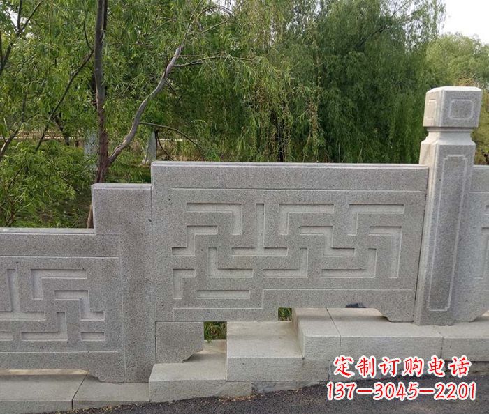 重庆园林景观大理石桥栏板石雕 (7)