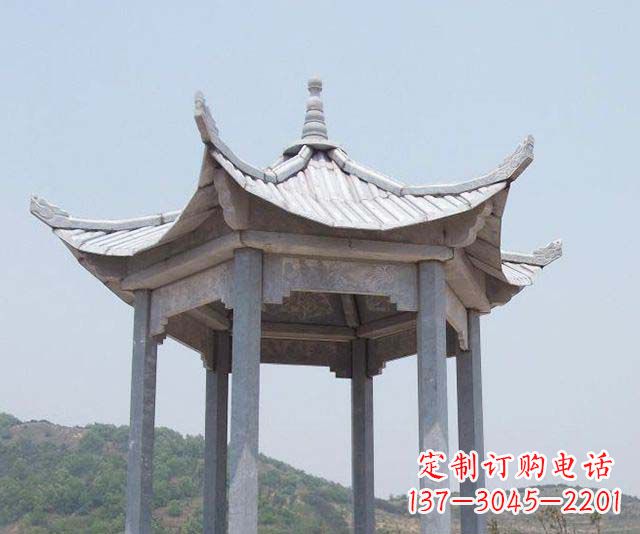 重庆园林景观单层石雕凉亭 (2)