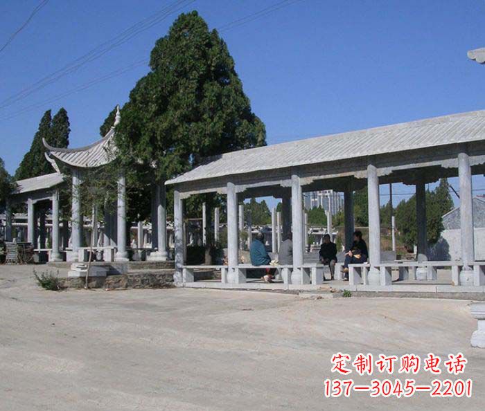重庆园林景观仿古石雕长廊凉亭 (2)