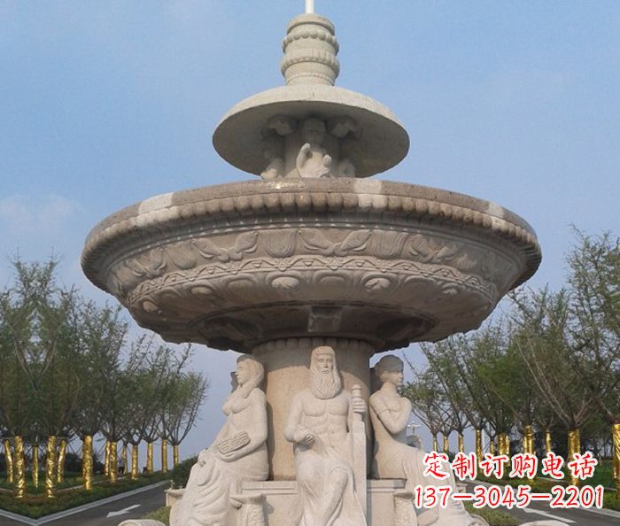 重庆园林景观西方人物喷泉石雕 (2)