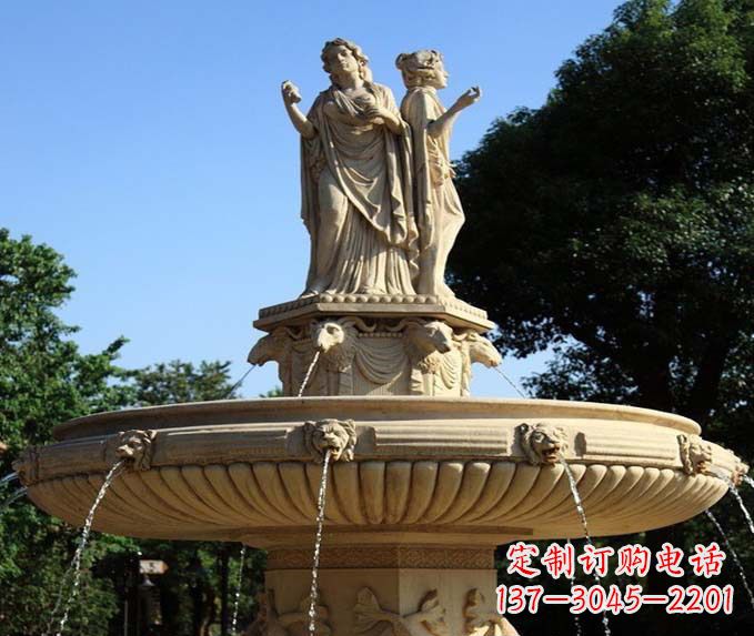 重庆园林景观西方人物喷泉石雕