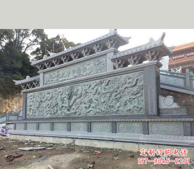 重庆园林九龙壁景观石雕 (2)
