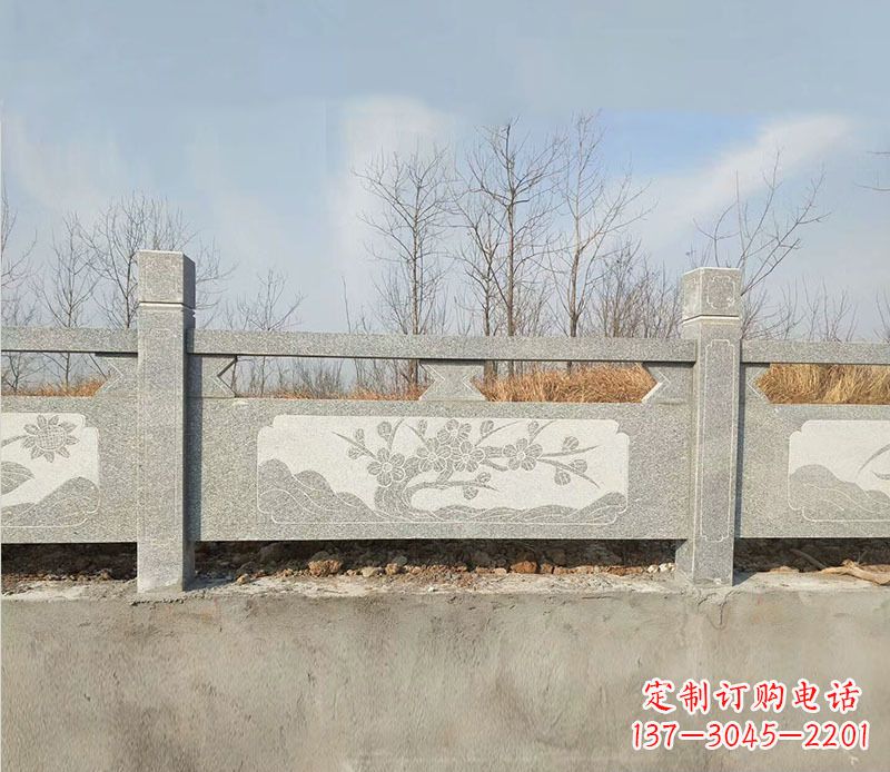 重庆园林梅花石浮雕栏板景观石雕
