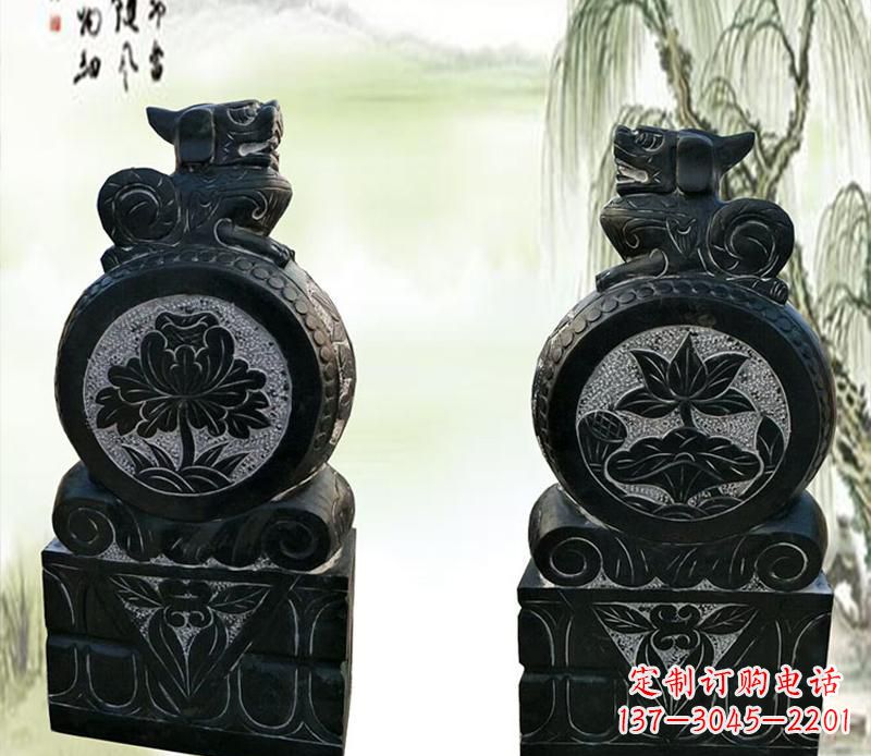 重庆园林貔貅门墩石雕