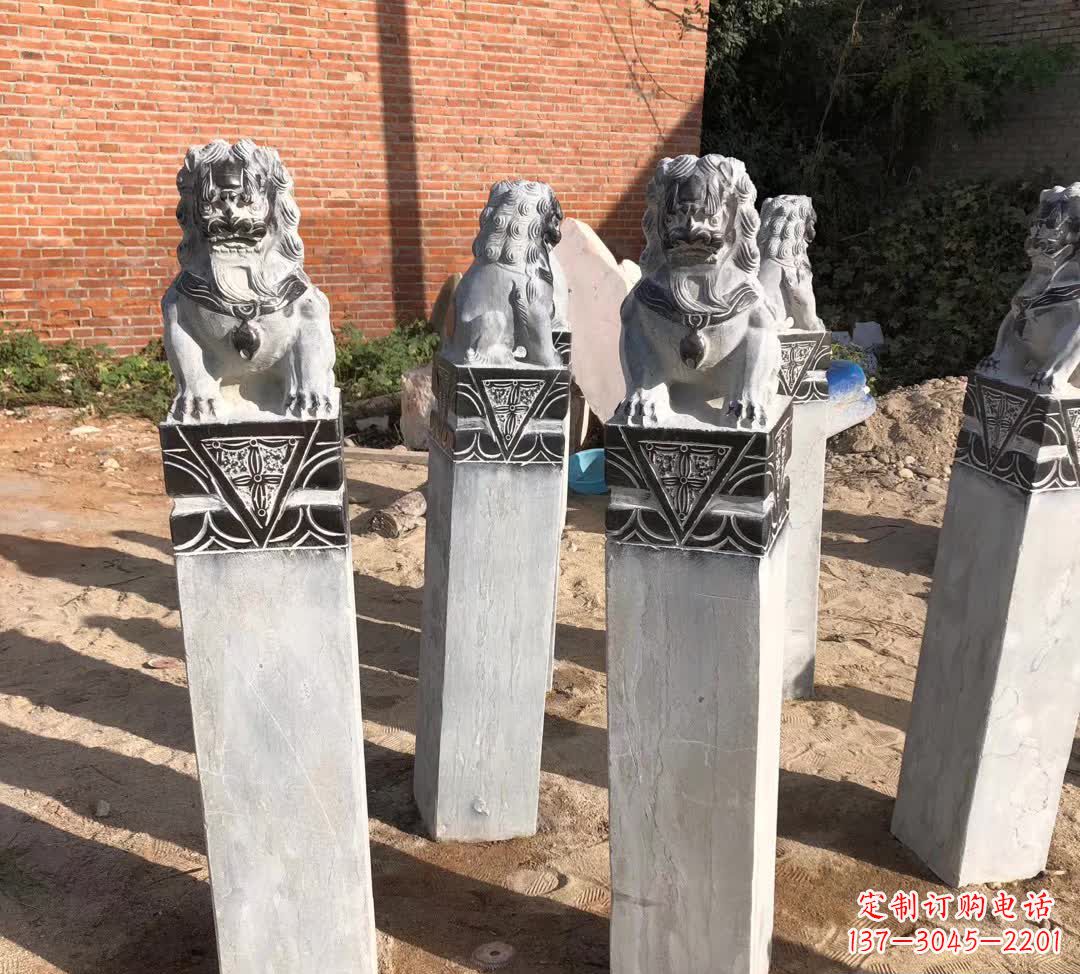 重庆园林石雕狮子拴马桩