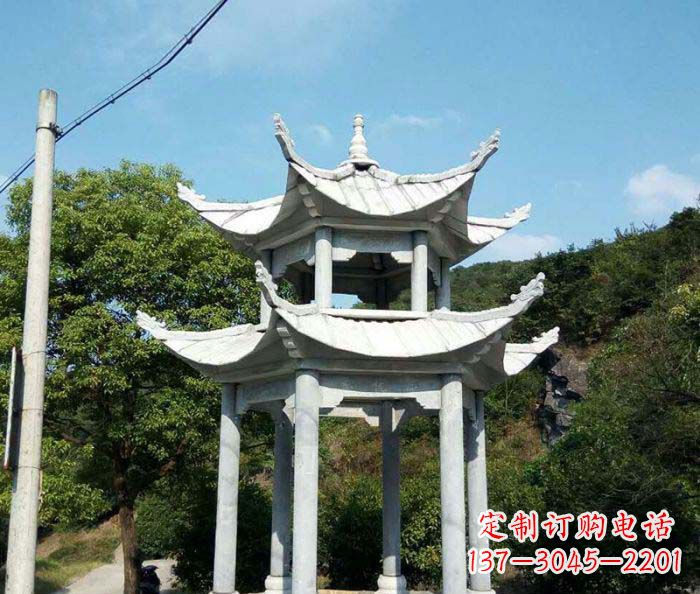 重庆园林双层凉亭石雕