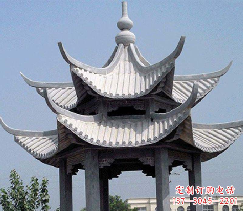 重庆园林双层石凉亭景观石雕