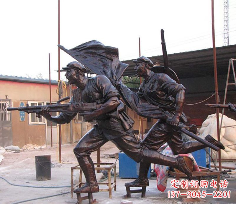 重庆战士人物铜雕