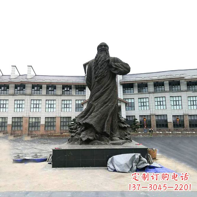 重庆张大千铜雕塑像-景区广场名人雕塑