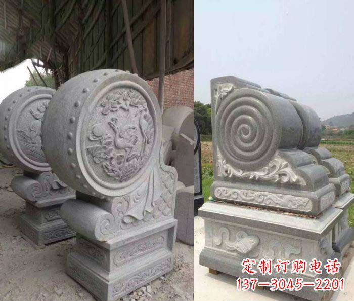 重庆招财抱鼓石大理石门墩