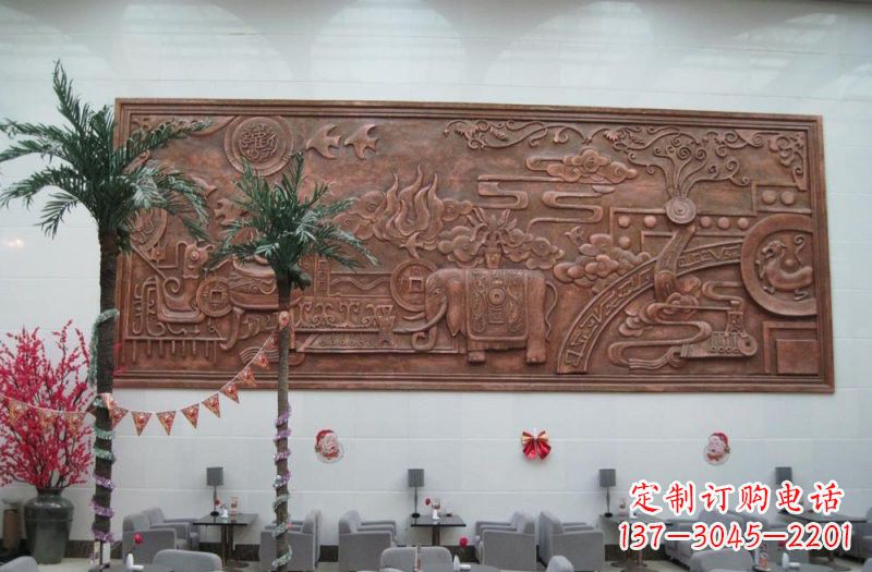 重庆招财进宝大象铜浮雕