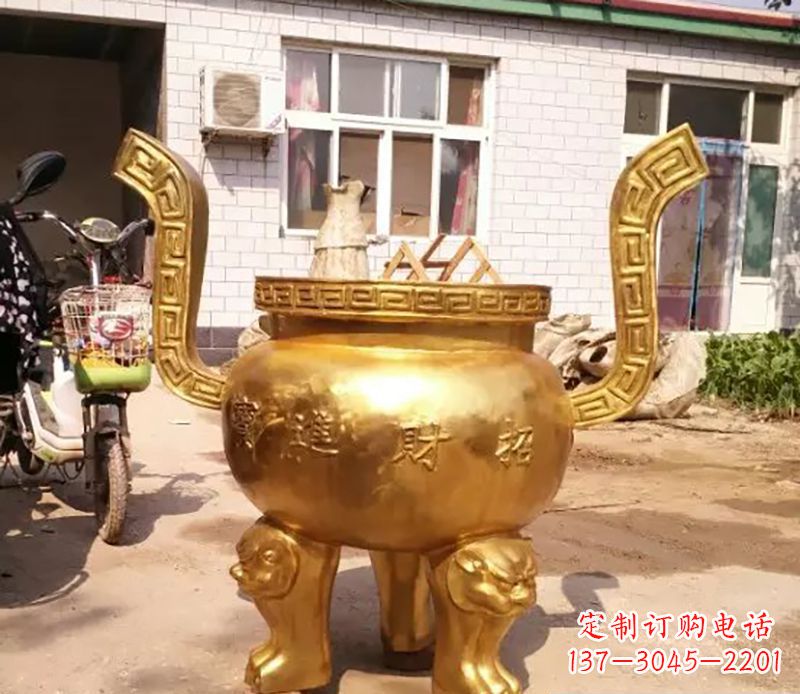 重庆招财进宝香炉铜雕