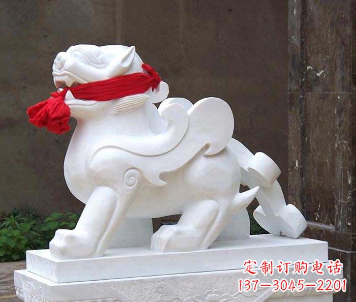重庆招财神兽汉白玉貔貅石雕