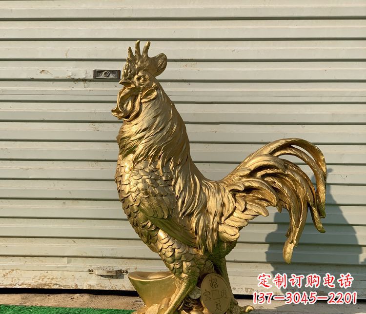 重庆招财元宝公鸡铜雕