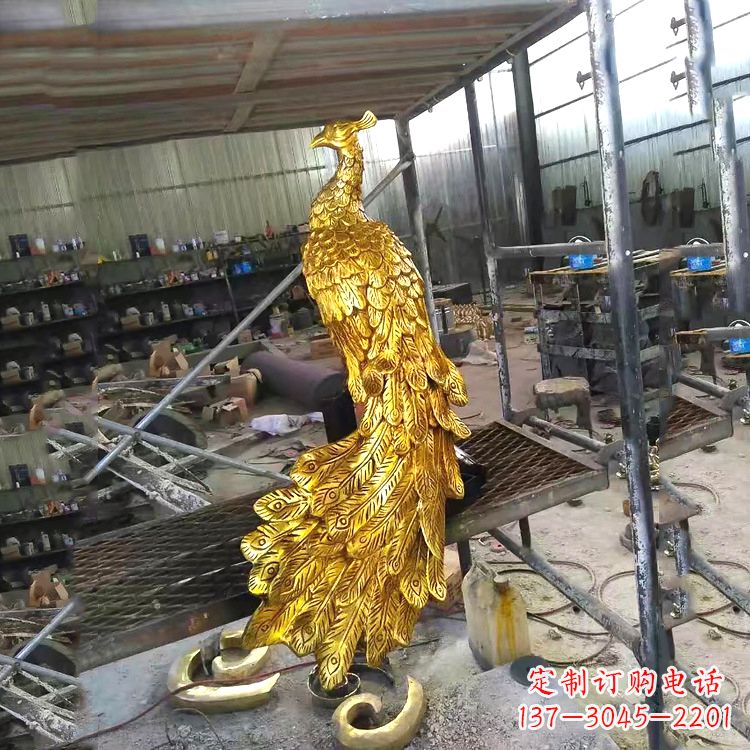 重庆中国古代传说中的瑞鸟凤凰鎏金铜雕