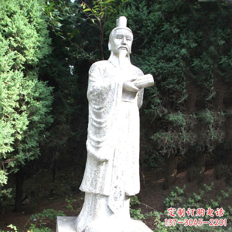 重庆中国古代著名帝王汉文帝刘恒汉白玉石雕塑像