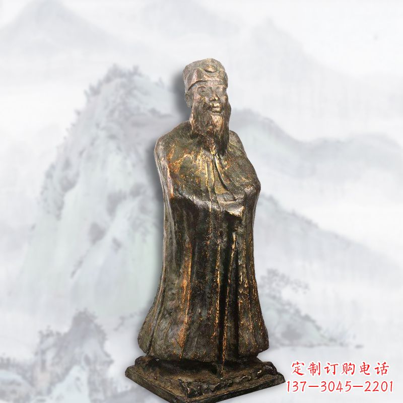 重庆中国近代著名画家张大千铸铜雕塑