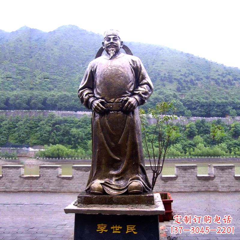 重庆中国历史名人唐初著名帝王李世民铸铜雕像