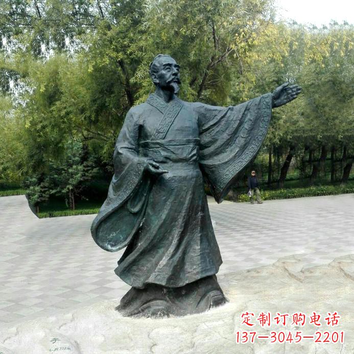重庆中国历史名人战国时期儒家学派的代表人物荀子铜雕像