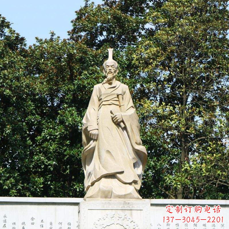 重庆中国名人战国时期楚国诗人屈原砂岩石雕像