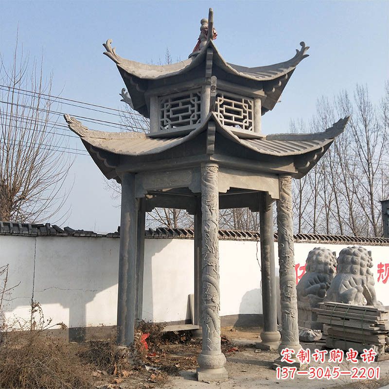 重庆中式双层石雕凉亭