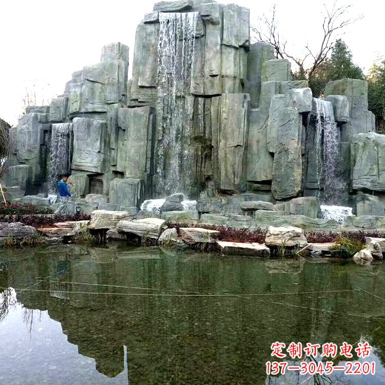 重庆中式园林流水假山雕塑