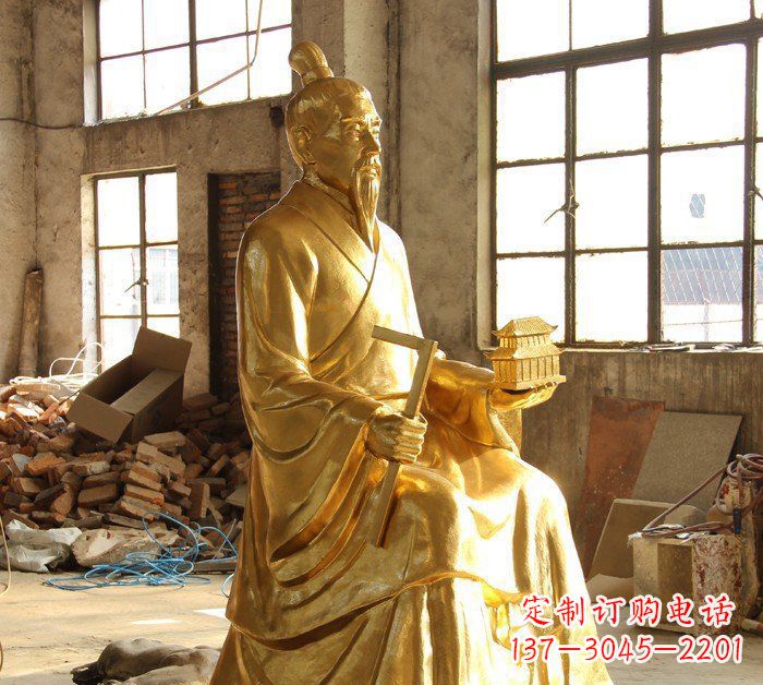 重庆铸铜鲁班古代人物铜雕