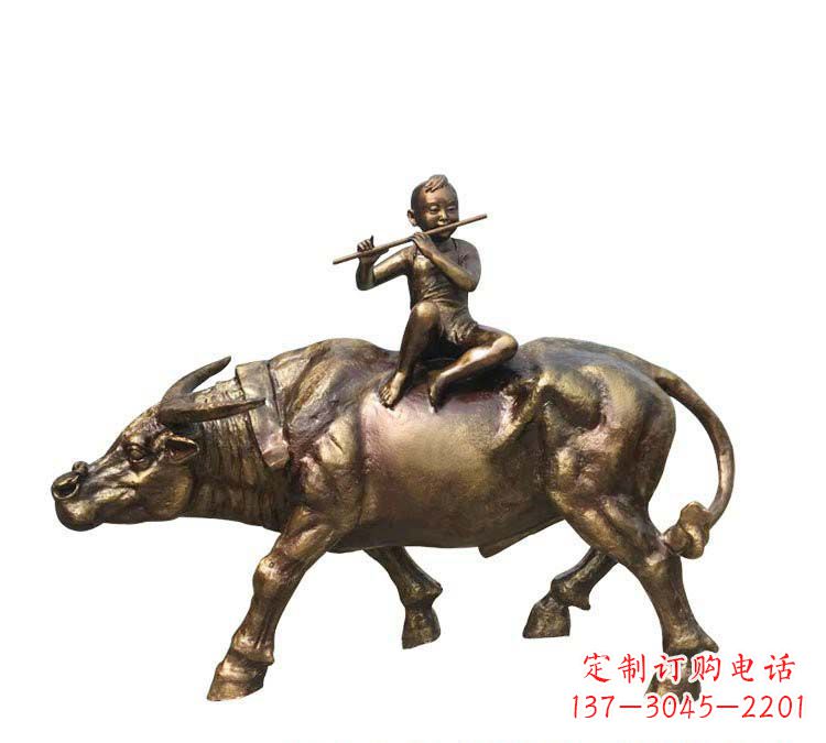 重庆铸铜牧童牛雕塑