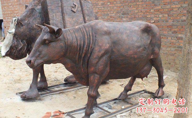 重庆铸铜奶牛公园动物铜雕