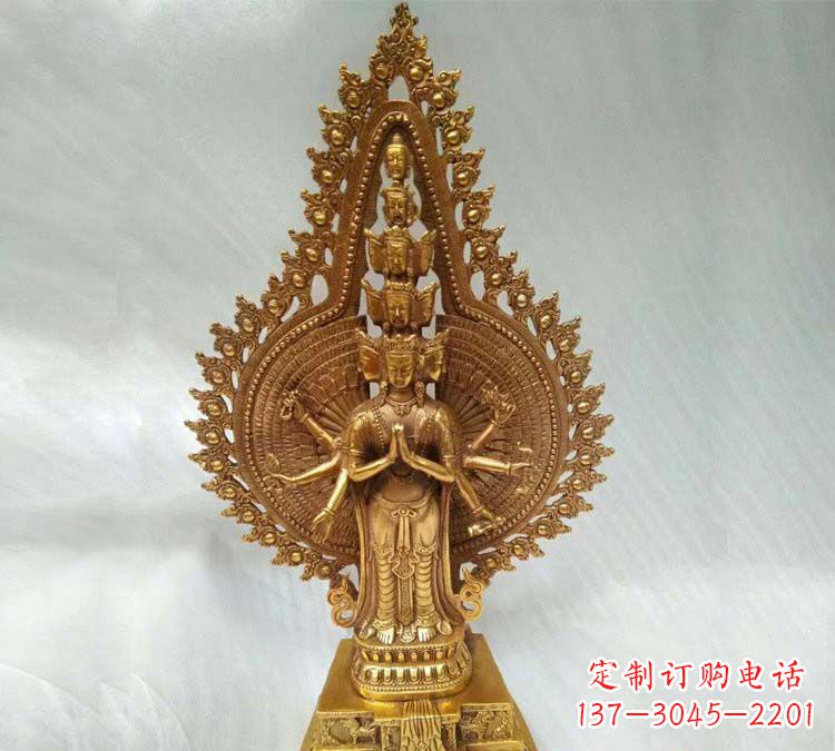 重庆铸铜千手观音寺庙佛像