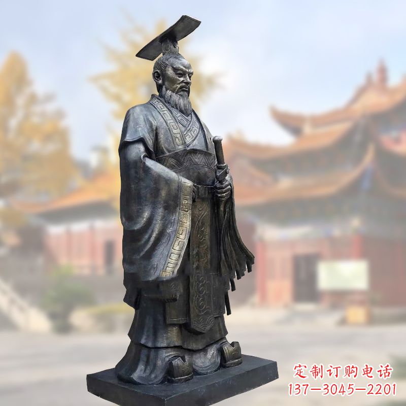 重庆铸铜秦始皇铜雕塑像