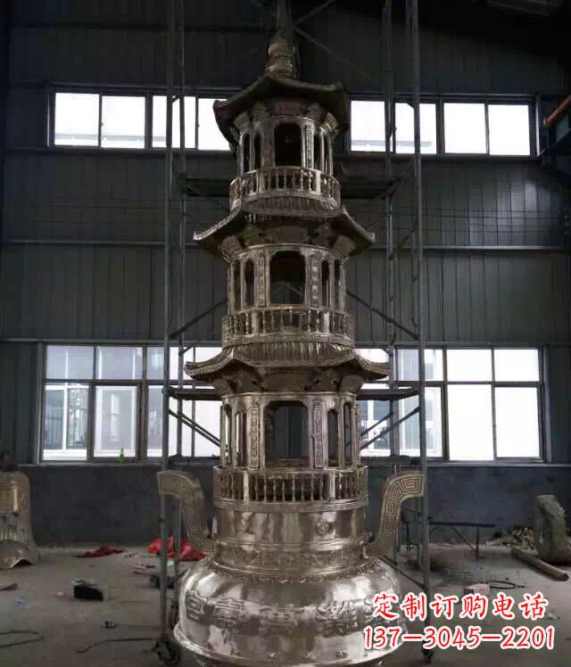 重庆铸铜三层香炉铜雕