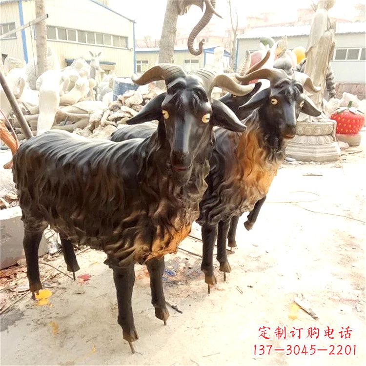 重庆铸铜山羊雕塑