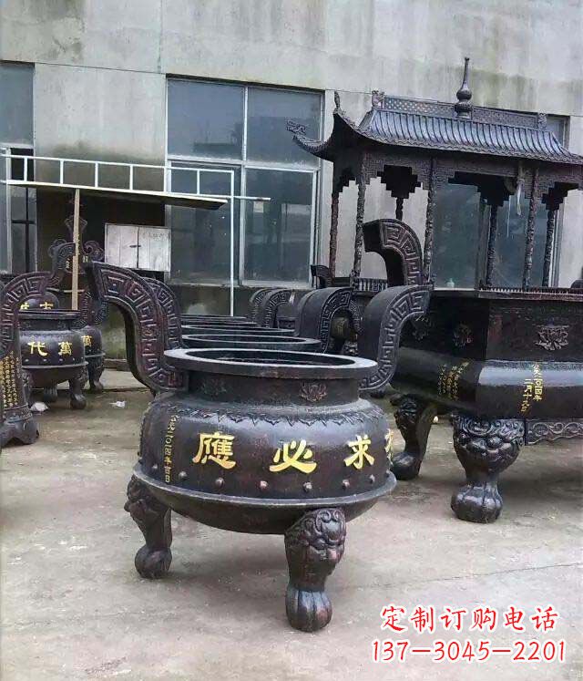 重庆铸铜寺庙香炉铜雕