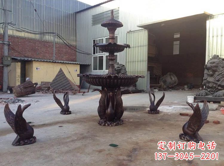 重庆铸铜天鹅喷泉雕塑