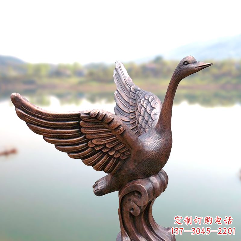 重庆铸铜天鹅景观摆件