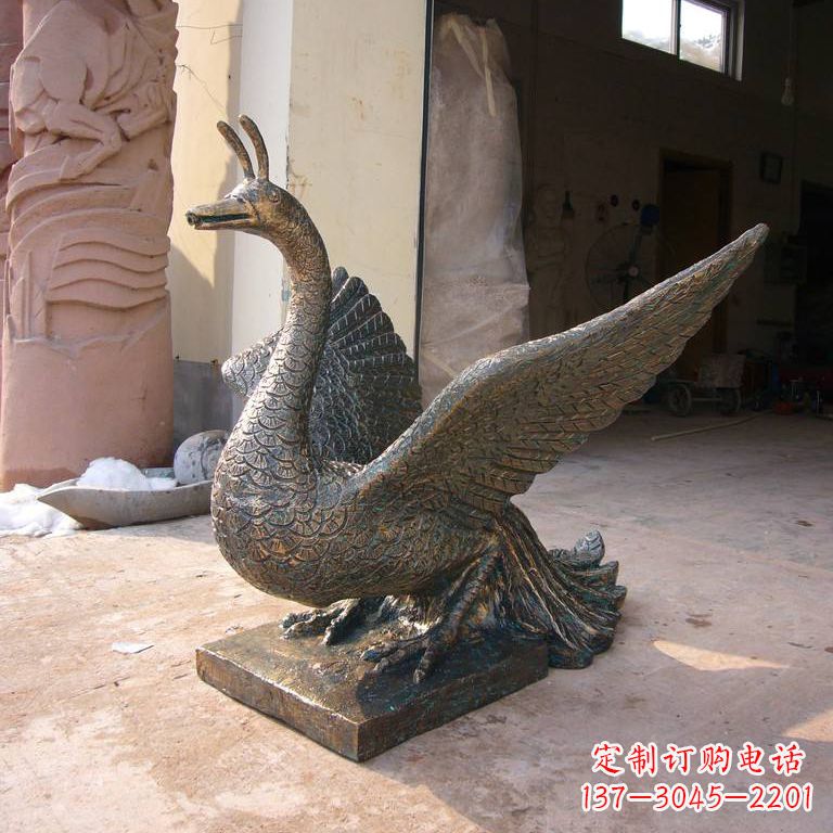 重庆铸铜天之四灵朱雀雕塑摆件