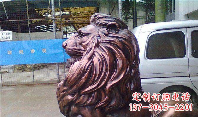 重庆紫铜西洋狮子铜雕 (2)