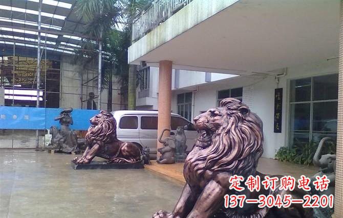 重庆紫铜西洋狮子铜雕