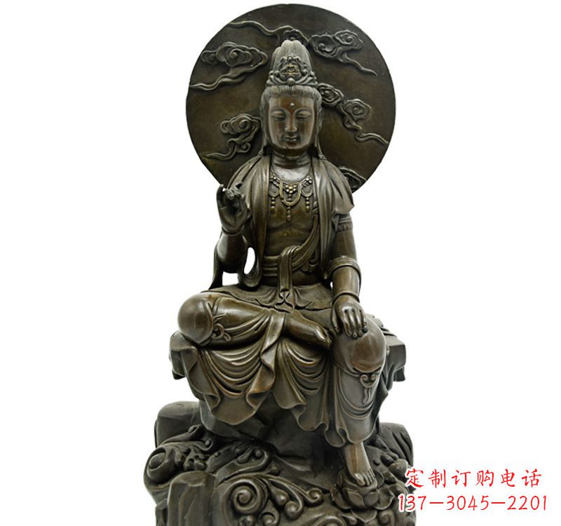 重庆自在观音菩萨仿古铜雕佛像
