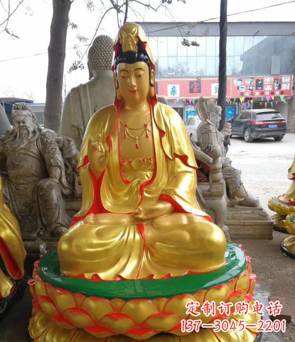 重庆宗教庙宇玻璃钢观音菩萨雕像