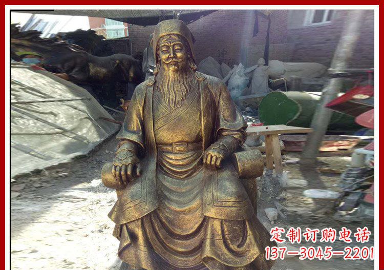 重庆坐式成吉思汗铜雕