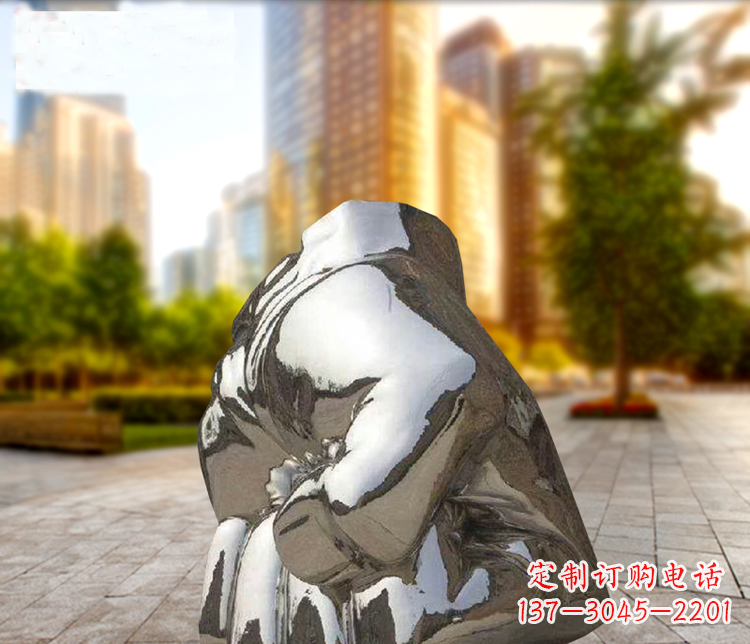 重庆小区不锈钢拳头景观雕塑